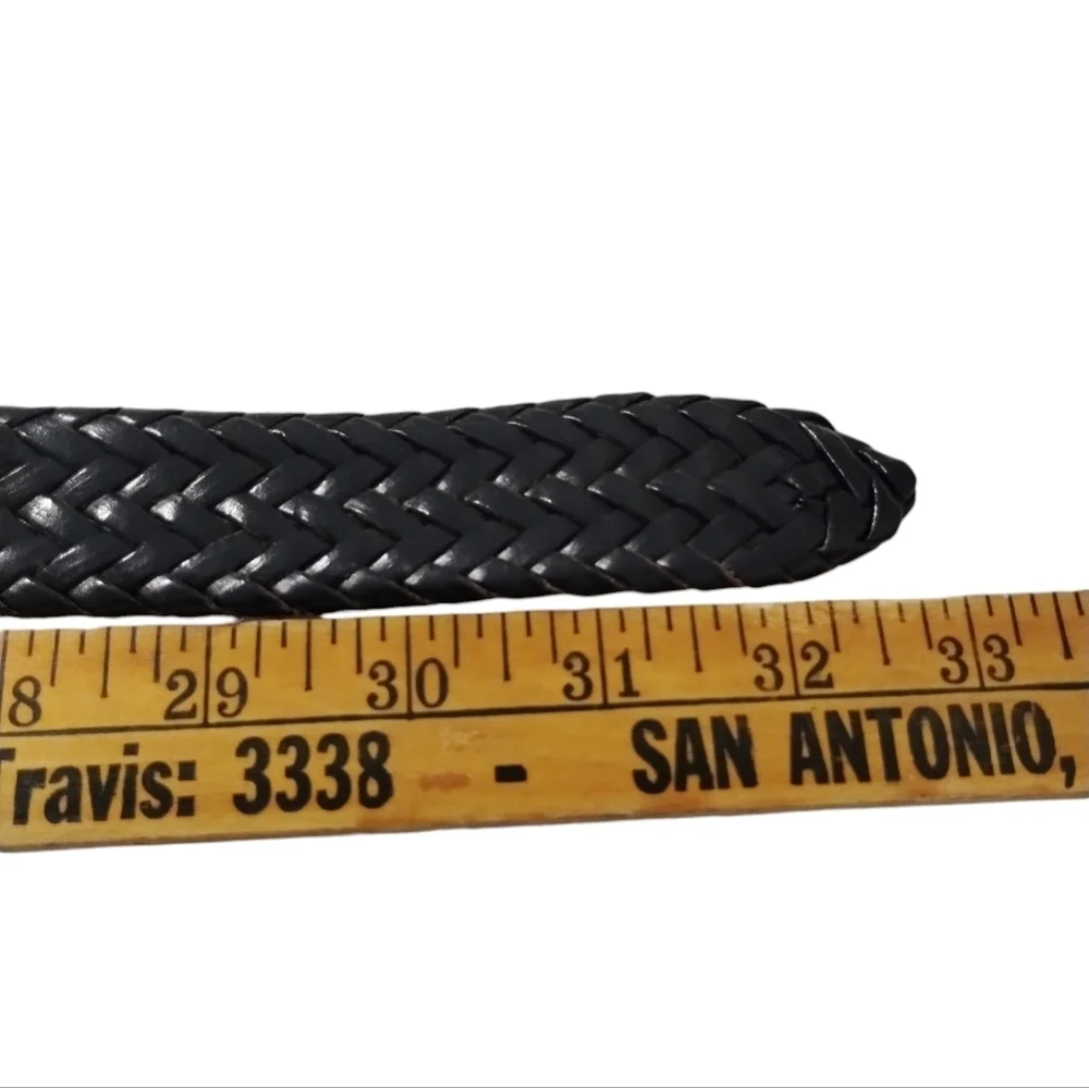 Joseph Abbound Reversible Black/Brown Leather Woven Belt Boys 26 Casual‎ Church